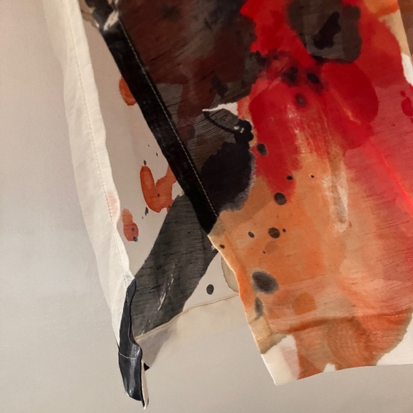 NEW SHAN ABSTRACT FLORAL Linen Beach Tunic - Picture 7 of 11